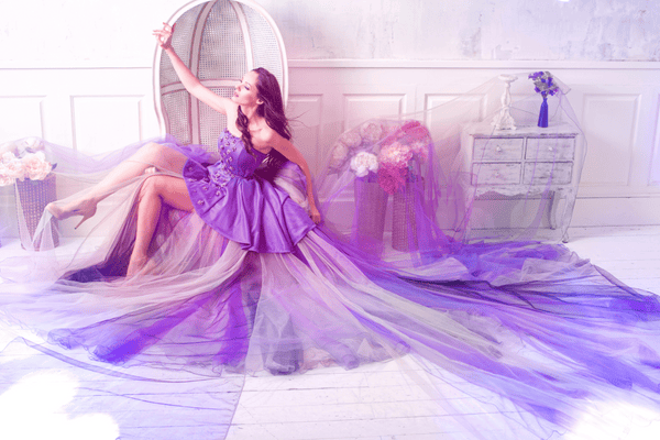a purple dress