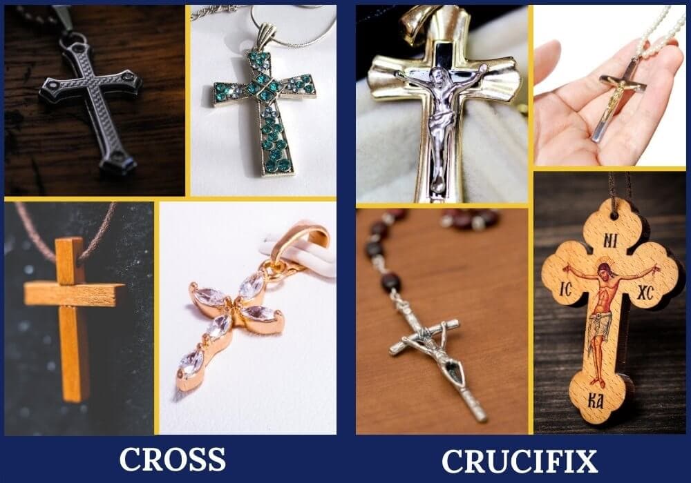 Cross vs crucifix symbols
