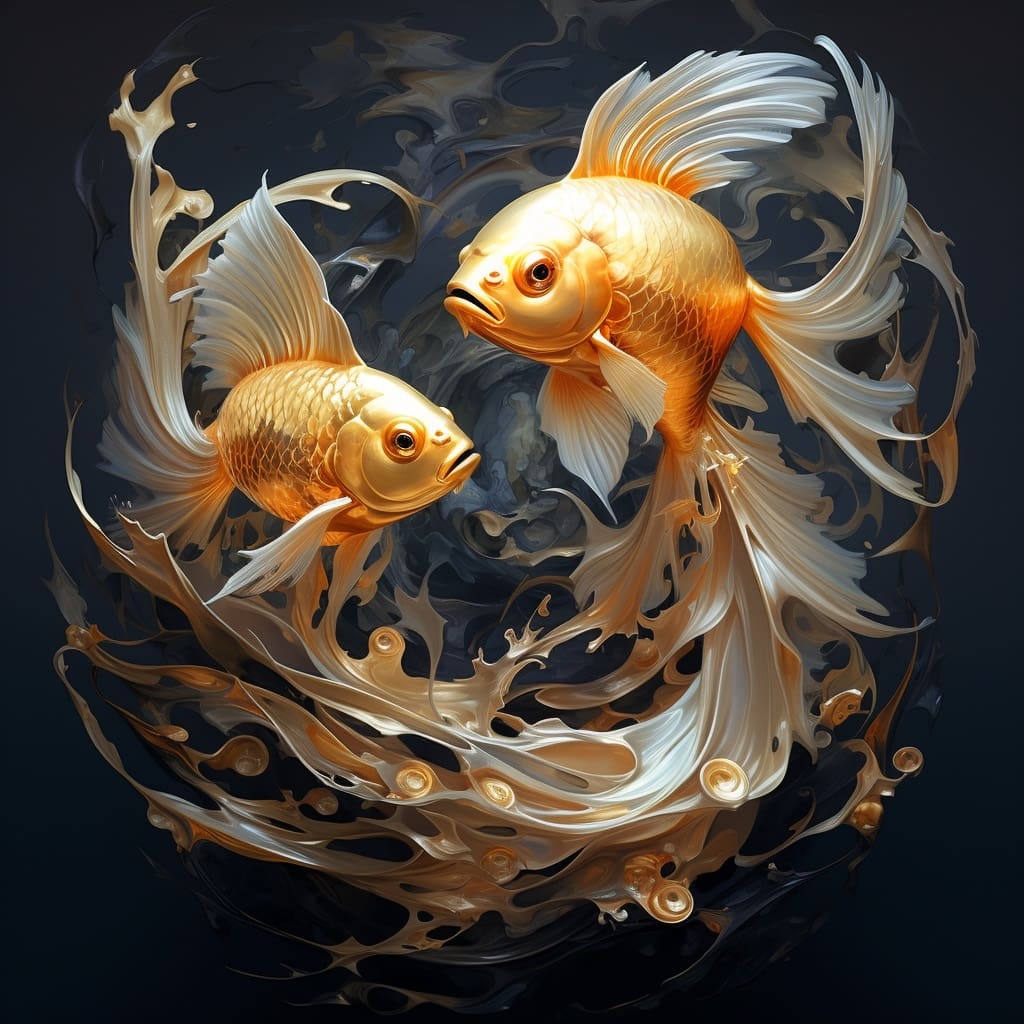 Two golden fish 