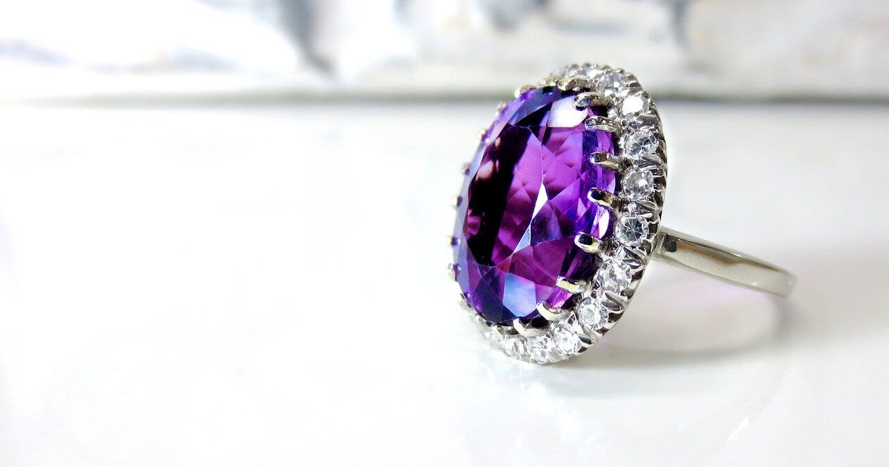 purple color jewelry ring