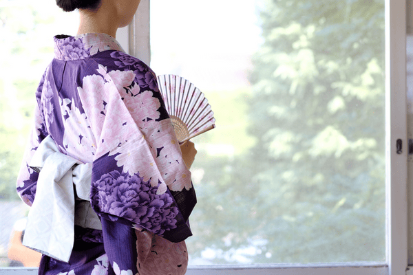 a purple kimono