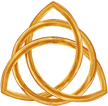 Trinity knot symbol in gold color