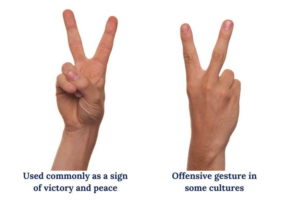V sign variations