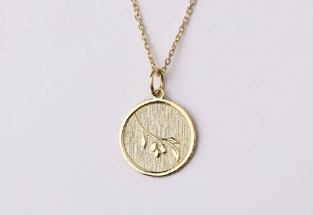 Dainty 14k Gold Olive Branch Necklace