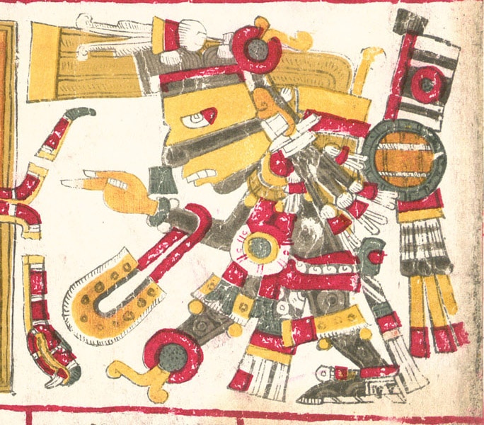 A drawing of Tezcatlipoca