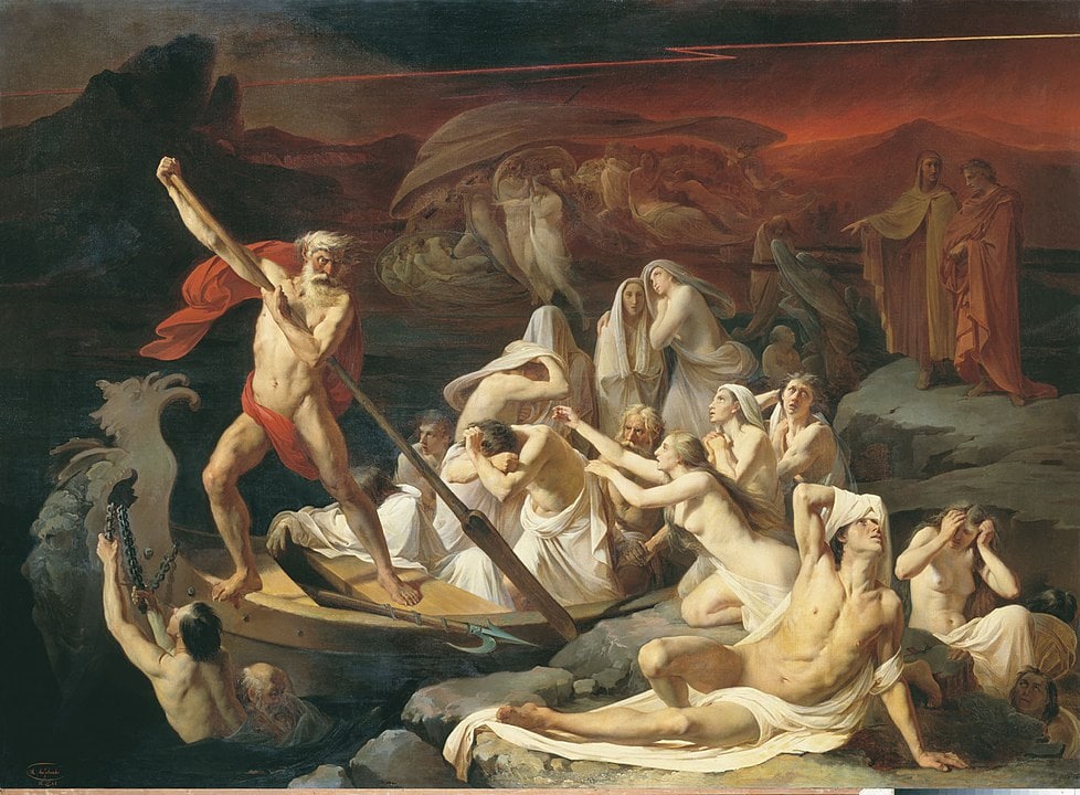 Charon carries souls across the river Styx