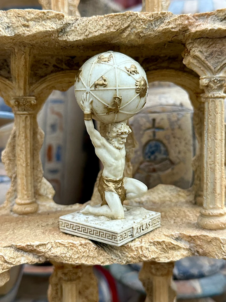 Vintage Atlas Mini Statue