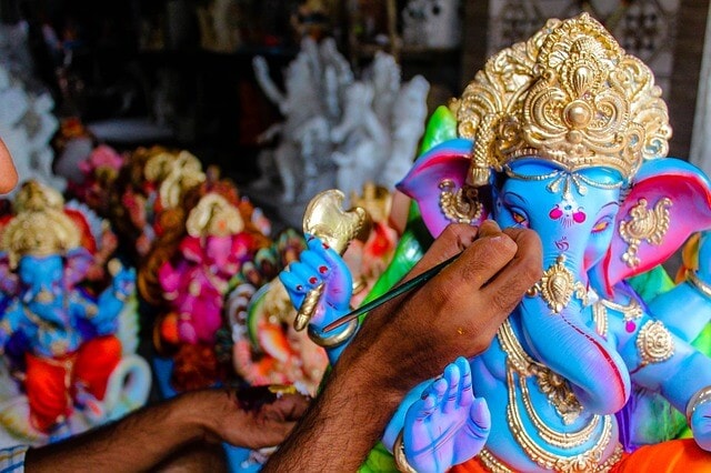 Painting lord Ganesh