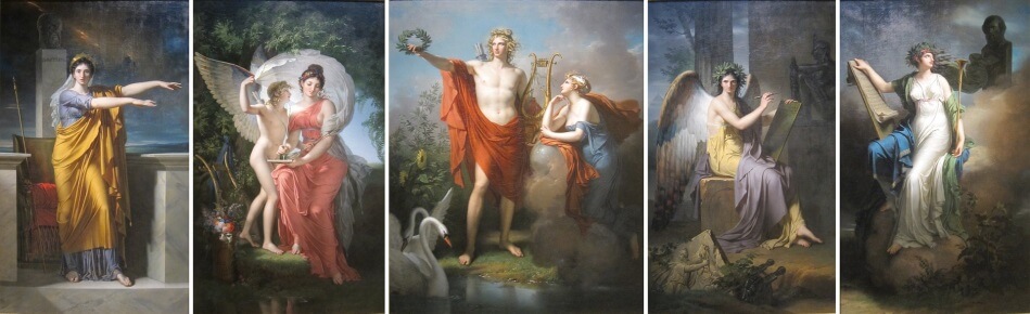 Apollo god and the muses
