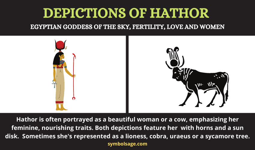 Depictions of Hathor goddess