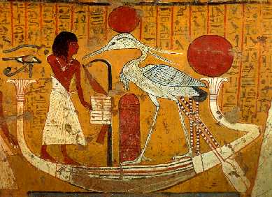 Bennu bird from an Egyptian papyrus