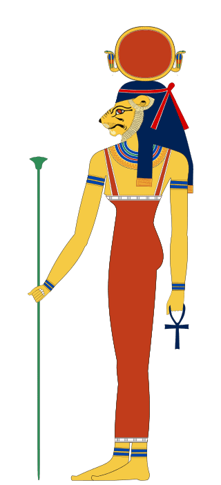 Goddess Tefnut personification of humidity and clouds Egyptian mythology