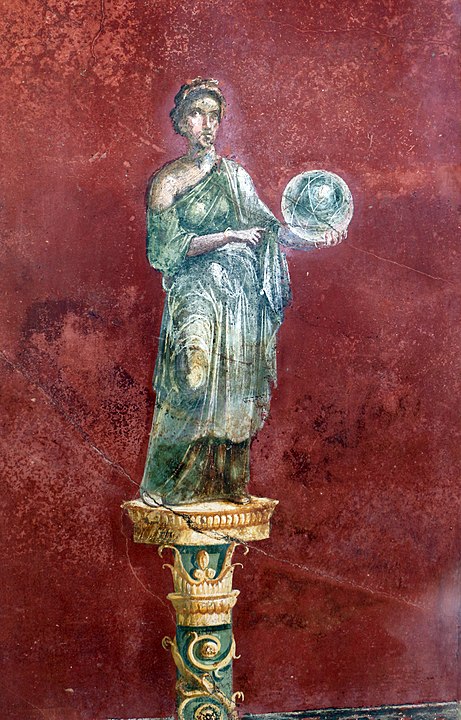 Urania Muse of Astronomy holding globe 