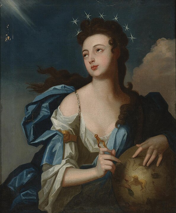 Urania depicted with a celestial globe