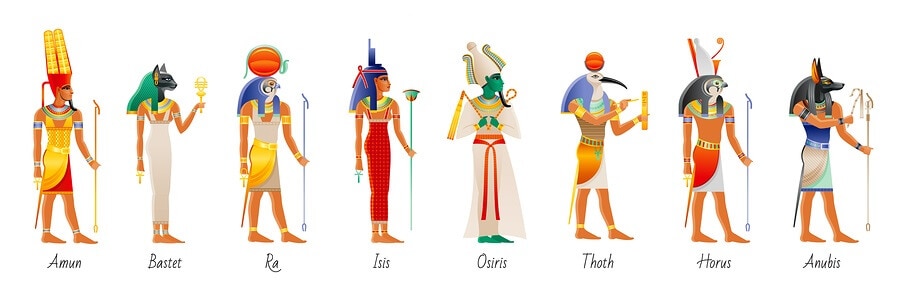 Egyptian deities was scepter