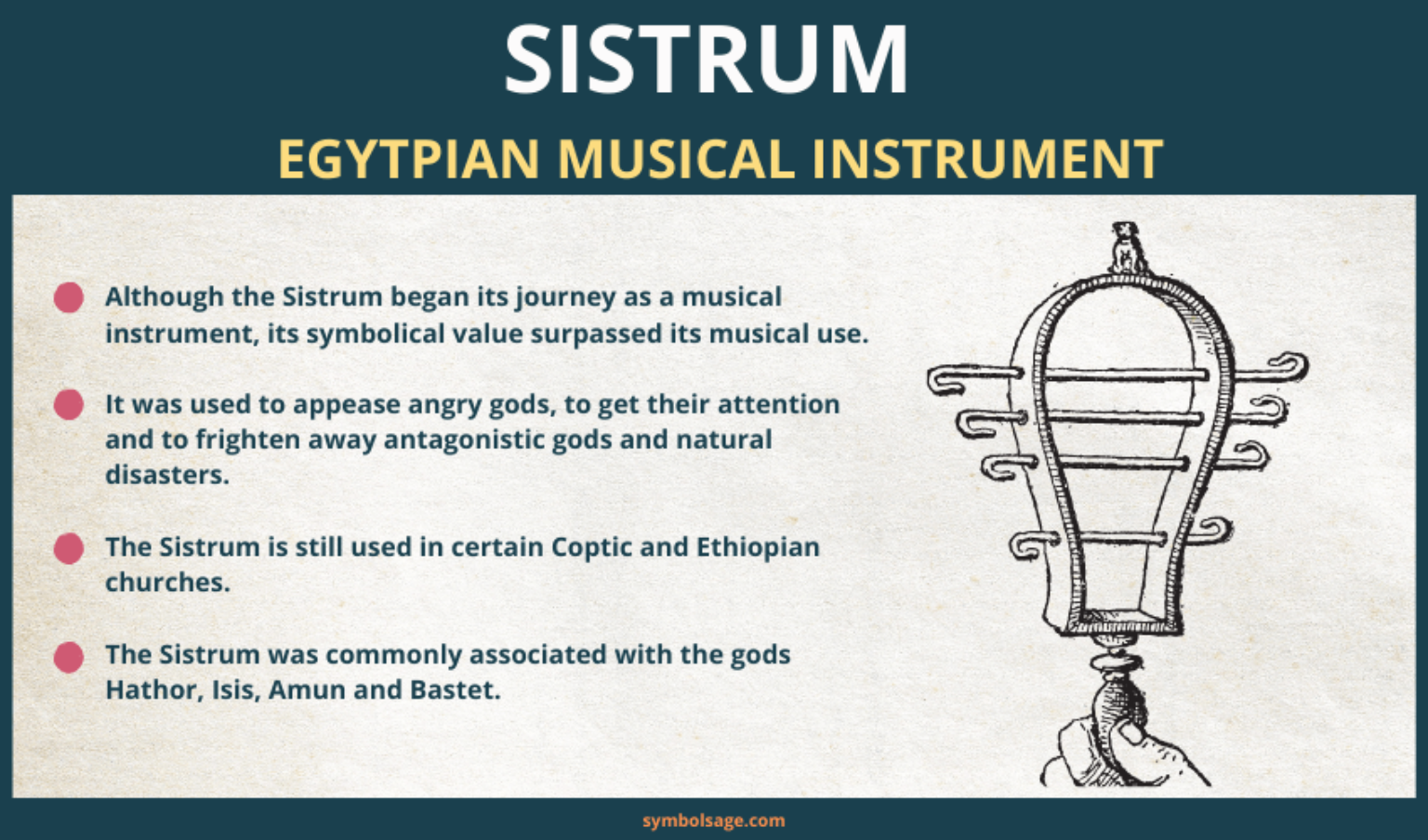 Sistrum Ancient Egyptian Musical Instrument Symbol Sage