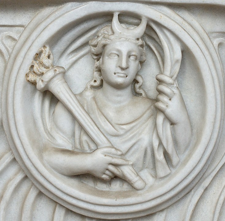 Bust of Selene in a clipeus
