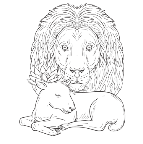Lion and lamb tattoo