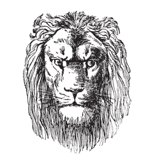 Lion's head tattoo