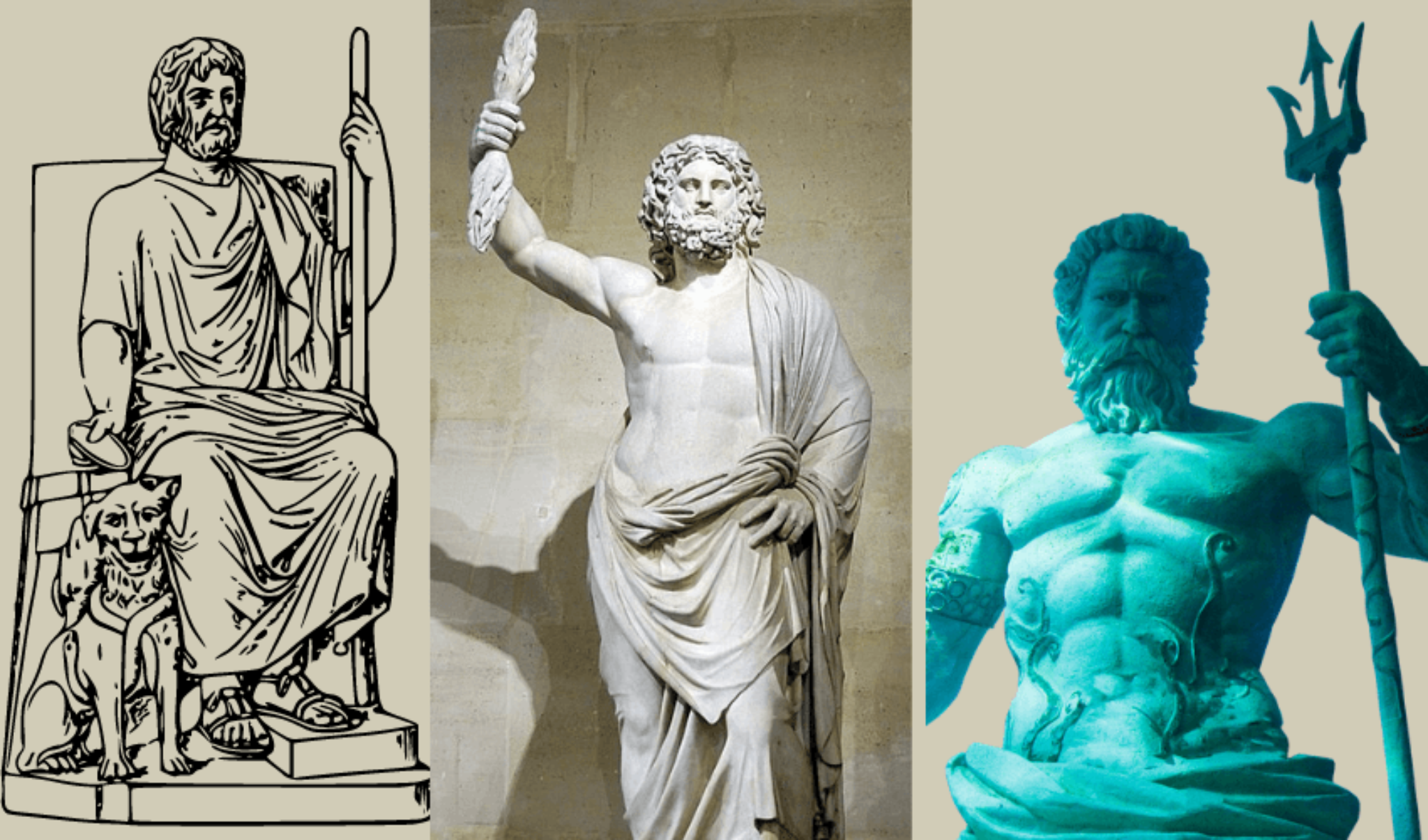 greek gods zeus poseidon and hades