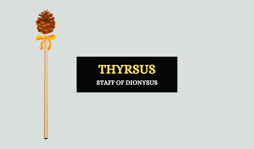 Thyrsus staff of dionysus meaning symbolism