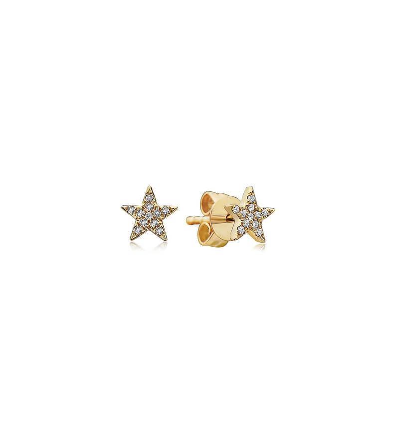 Diamond star stud earring