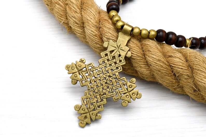Ethiopian cross necklace