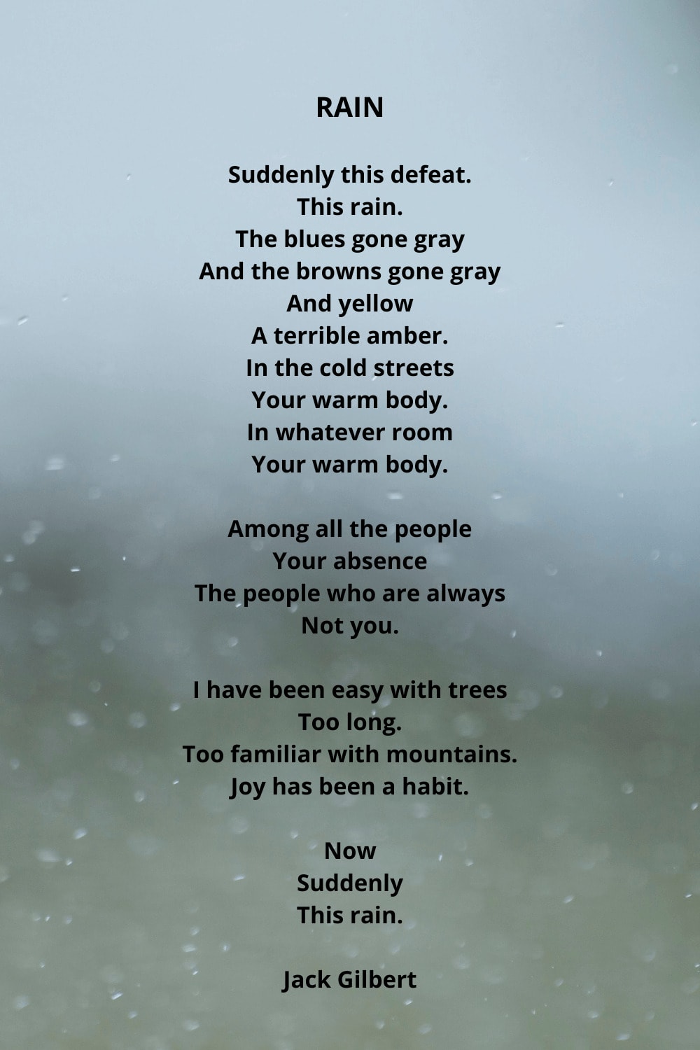 Suddenly this rain poem
