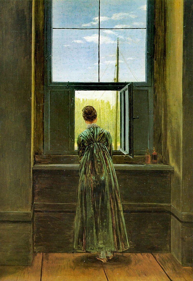Woman at window art