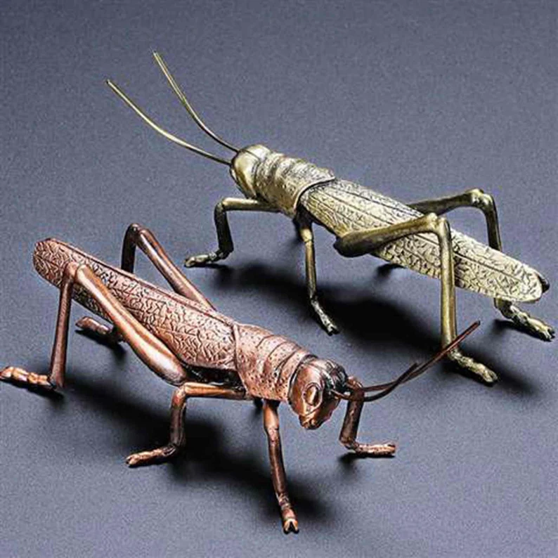 Antique copper Hand Carved Grasshopper