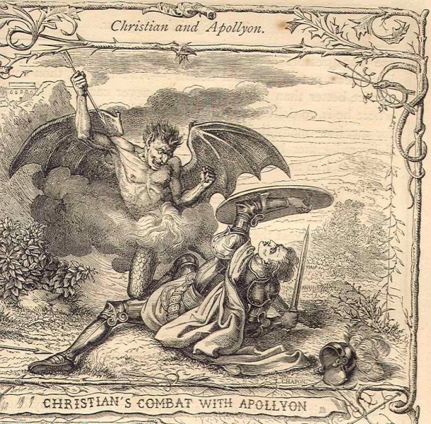Apollyon (top) battling Christian