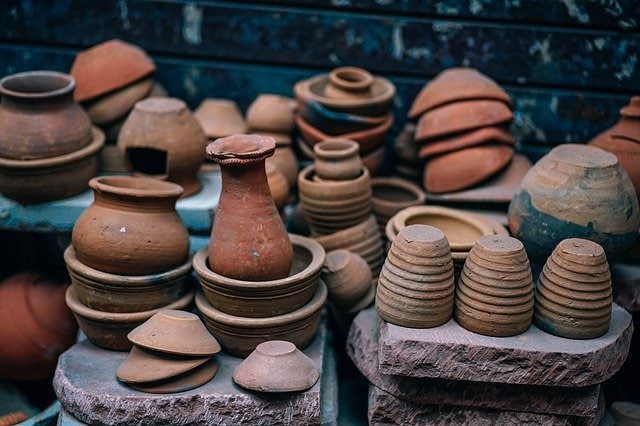 Ancient pottery pots