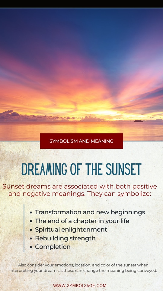 Sunset dreams meaning