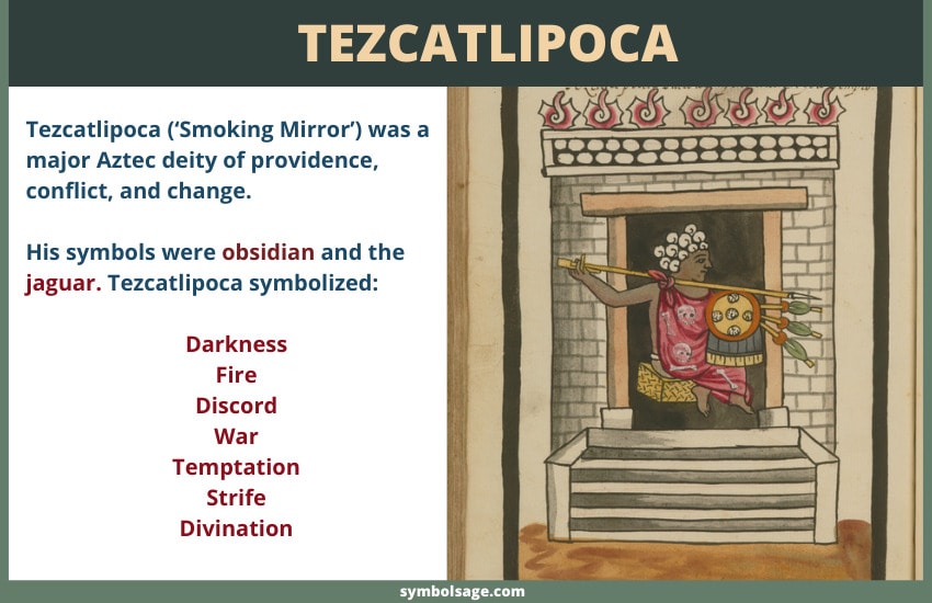 Tezcatlipoca (smoking mirror) god symbol