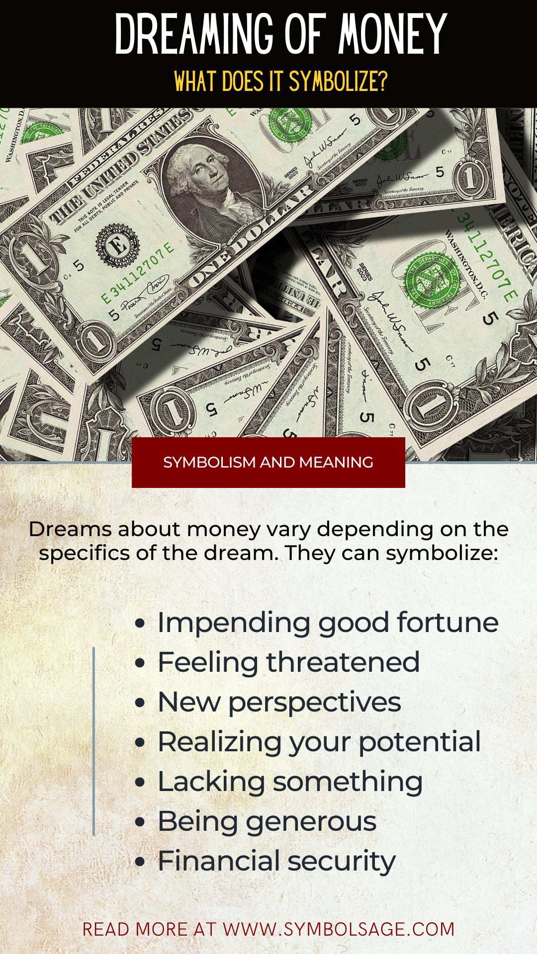 Dreams about money meaning
