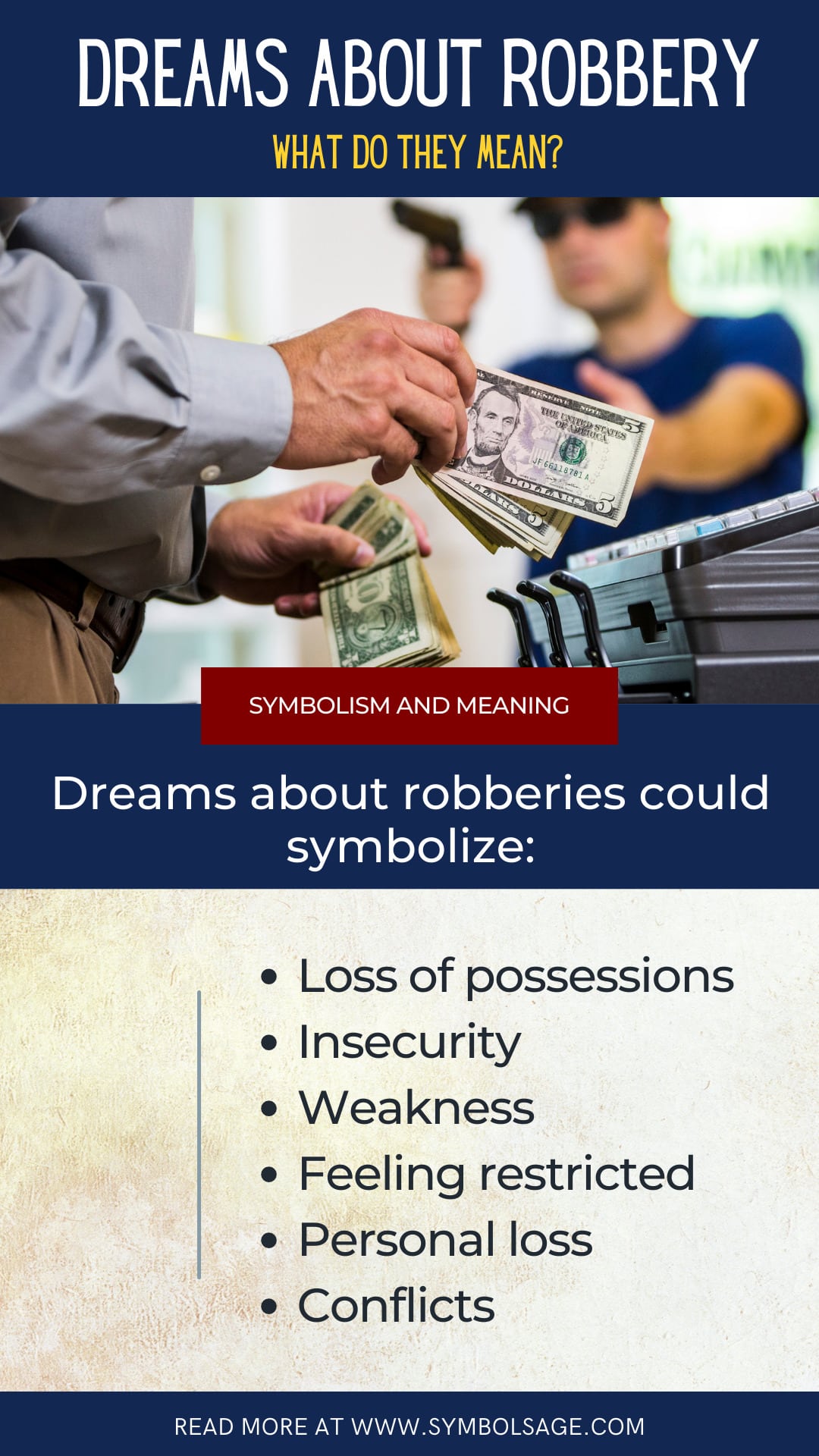 Symbolism of robbery dreams
