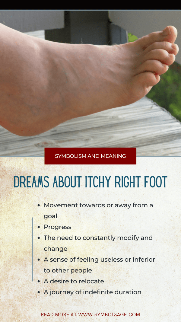 dreams about itchy right foot