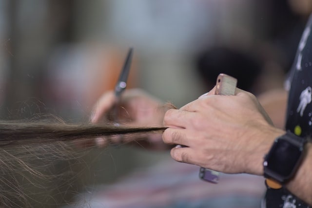 Man cutting hair