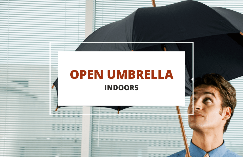 Opening umbrella indoor
