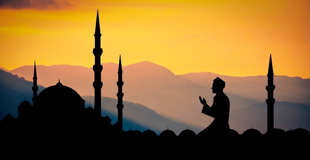 a muslim man praying