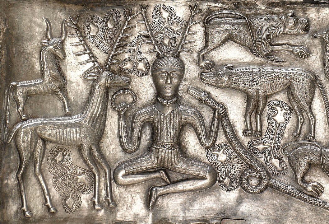 The Cernunnos-type antlered figure or horned god