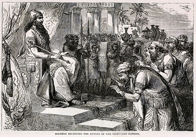 King Solomon meeting envoys