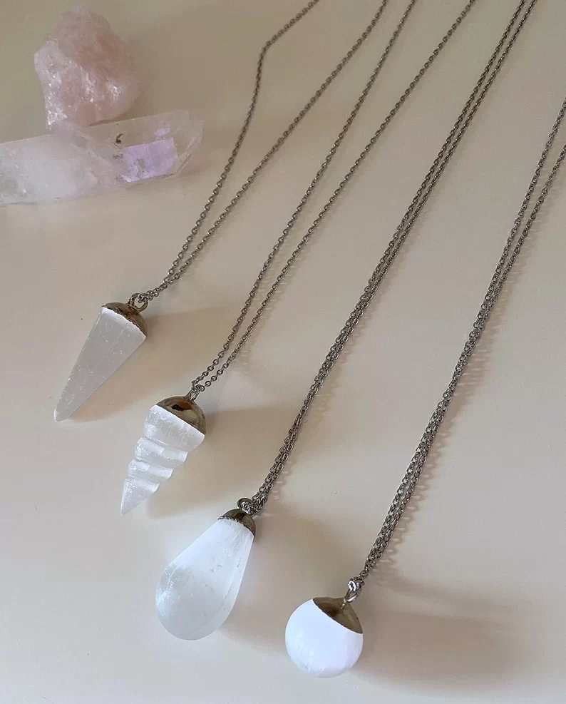 White Selenite Necklace