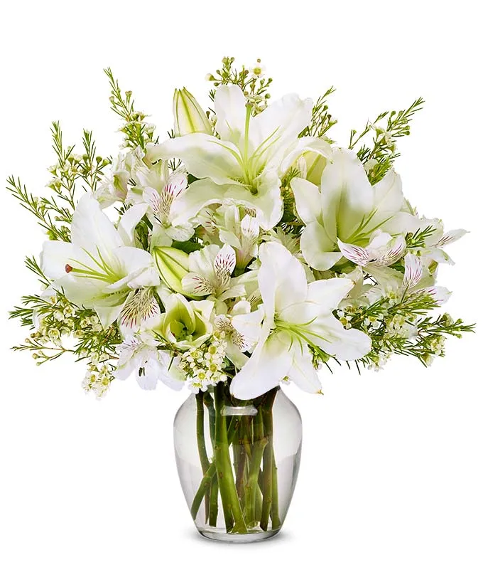 Floral arrangement with white lily