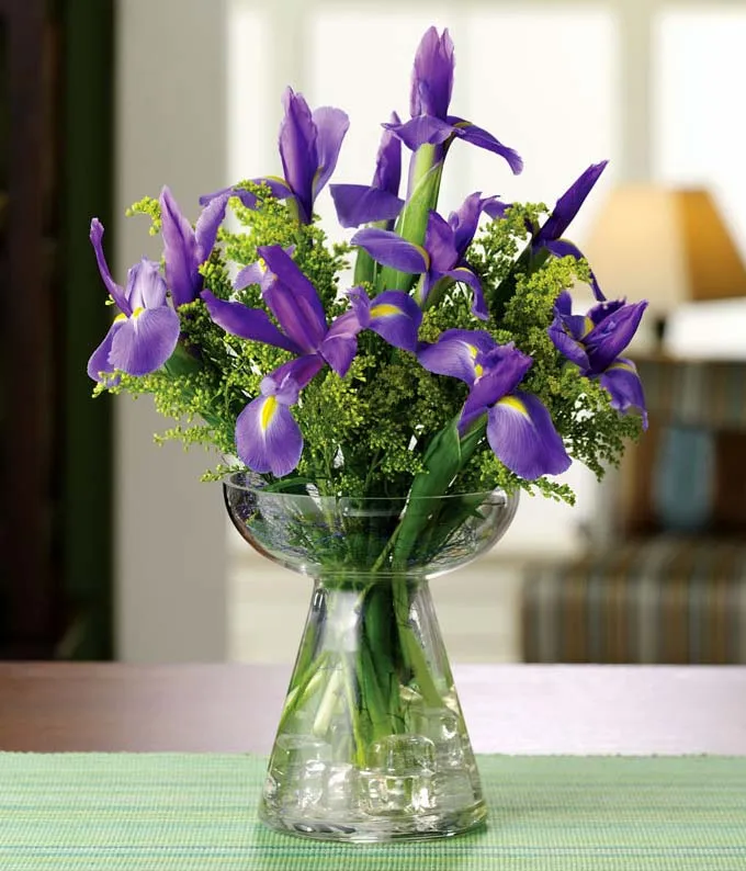 Purple Irises flower arrangement