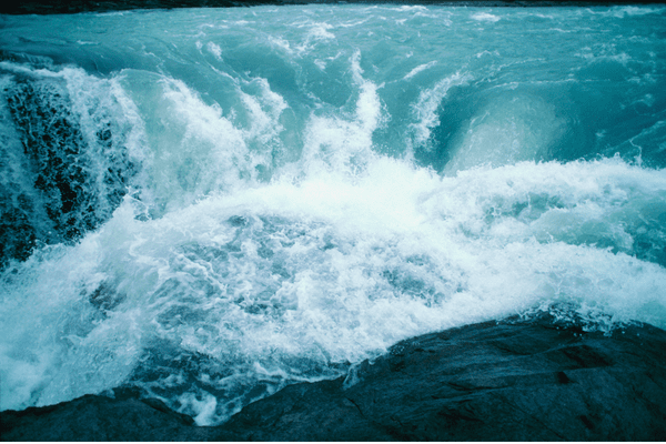 a turbulent waterfall