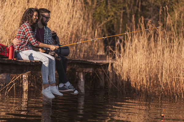 fishing in a lake