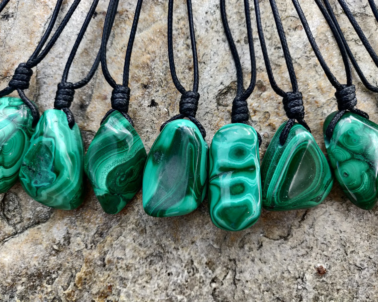 Green malachite pendant protection amulet