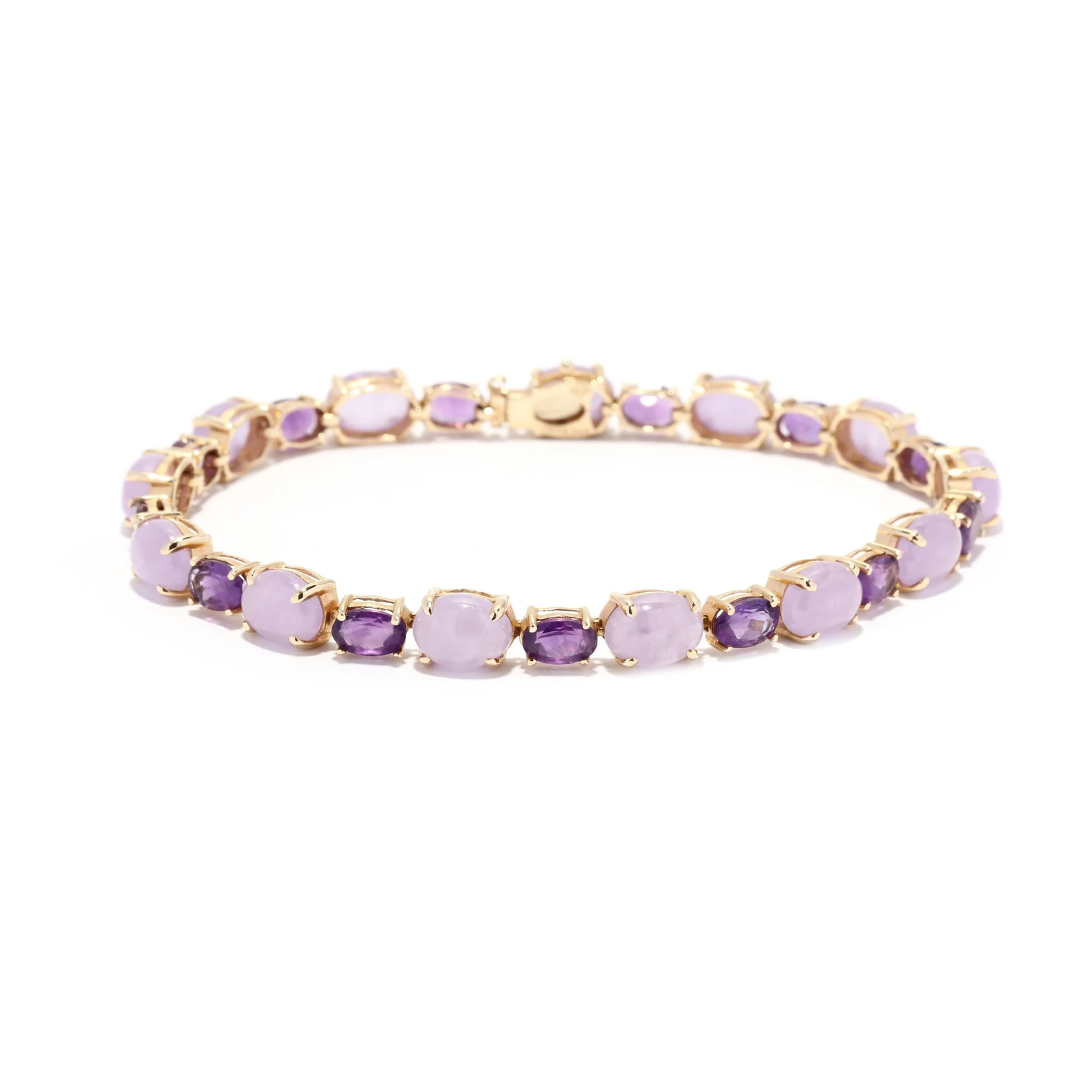 lavender jadeite amethyst bracelet