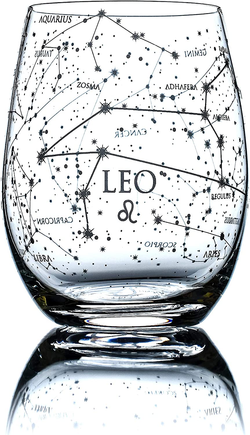 leo stemless wineglass zodiac amazon
